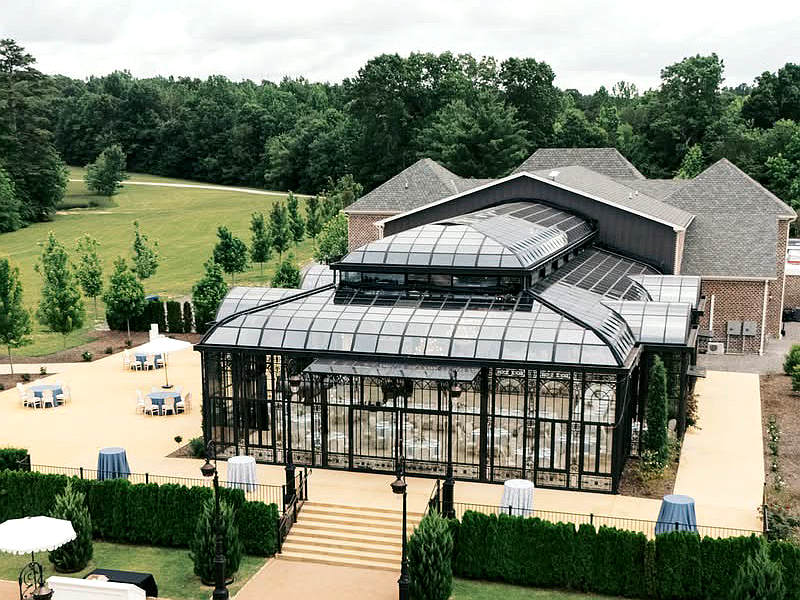 greenhouse wedding venue, Greenhouse Wedding in a Steel & Glass Structure, greenhouse for special event